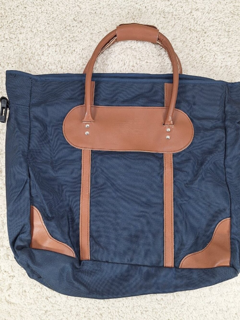 Vintage Eddie Bauer x Ford Bronco Leather & Canvas Duffle Tote Overnight Bag